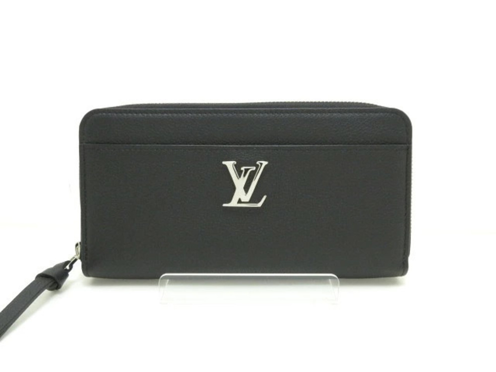 LOUIS VUITTON Long Wallet Zippy Lockme Calf Leather Noir Black